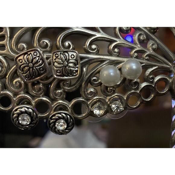 4 Pair Square Silver, Pearl, Rhinestone, Silver W/ Rhinestone Post Fashion Jwlry - Picture 1 of 4